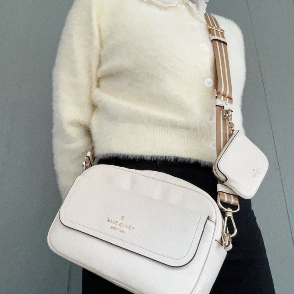 Kate Spade White Crossbody Bag with Pouch